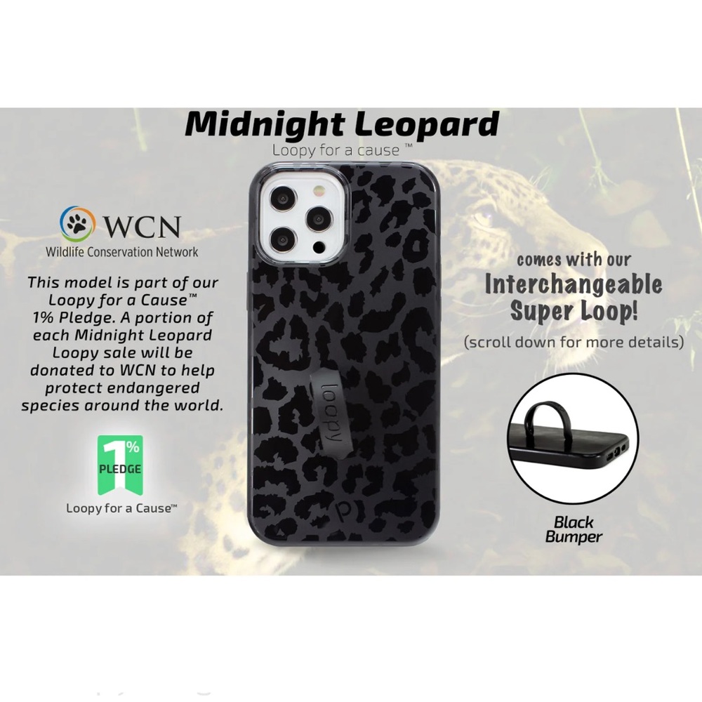 Black Leopard Loopy Case